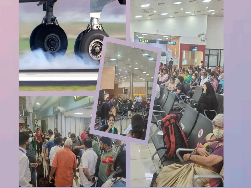 impact of flight due to flat tire burst at pune international airport | Pune Airport | पुणे विमानतळावर विमानाचे टायर फुटल्याने उड्डाणांवर परिणाम