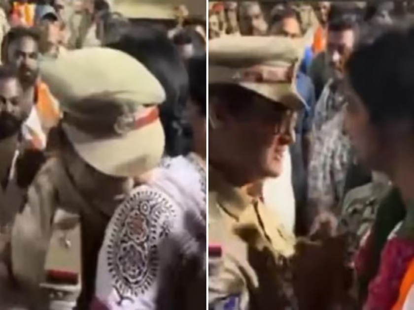 Hyderabad: Woman cop suspended for hugging BJP candidate Madhavi Latha during campaign, Lok Sabha Election 2024 | भाजपा उमेदवार माधवी लता यांची गळाभेट घेणं महिला पोलीस अधिकाऱ्याला पडलं महागात, नोकरीवरून निलंबित 