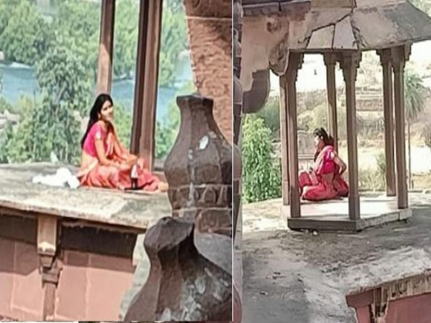 Woman distressed by husbands death climbs on Jahangir Mahal to commit suicide Niwari Madhya Pradesh | अपघातात झालं पतीचं निधन, आत्महत्या करण्यासाठी जहांगीर महालावर पोहोचली पत्नी आणि मग...