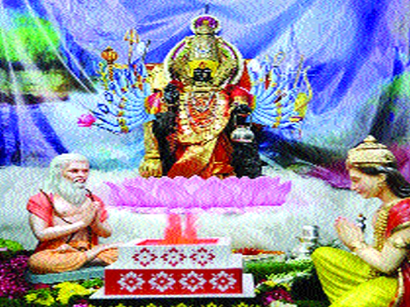 Prabhu as Kolhapur's Karveervanivini Ambabai's Ashtadh Bhabha Mahalakshmi | कोल्हापूरची करवीरनिवासिनी अंबाबाईची अष्टादशभुजा महालक्ष्मी रूपात पूजा