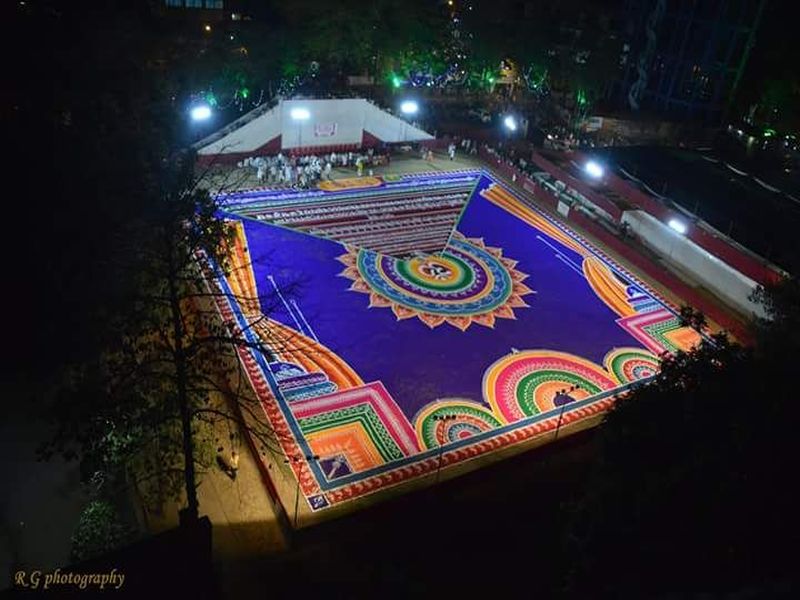18000 sq ft legendary colossal masterpieces will be seen in Thane | ठाण्यात रंगवल्ली रेखटाणार १८००० चौ फुटांची भव्य सुलेखनीय महारांगोळी