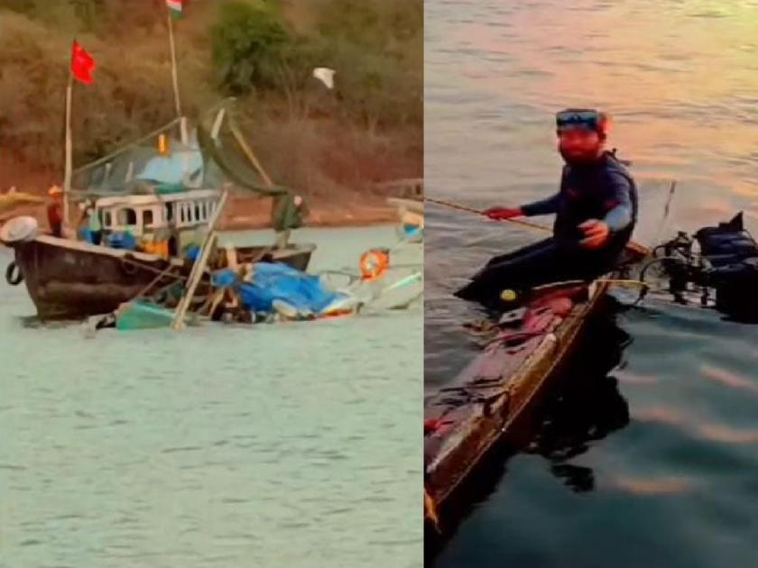 Malvan scuba drivers retrieve sunken trawlers in Ratnagiri | मालवणच्या स्कुबा ड्रायव्हर्सनी रत्नागिरीतील समुद्रात बुडालेले ट्रॉलर्स काढले वर