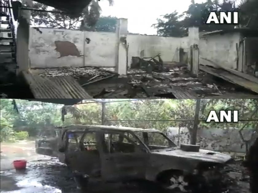RK Ranjan Singh House Set On Fire: Manipur Violence: Union State Minister's house set ablaze in Manipur; Minister's criticism of the state government | मणिपूर हिंसाचार; जमावाचा केंद्रीय राज्यमंत्र्यांच्या घरावर हल्ला, घर जळून खाक