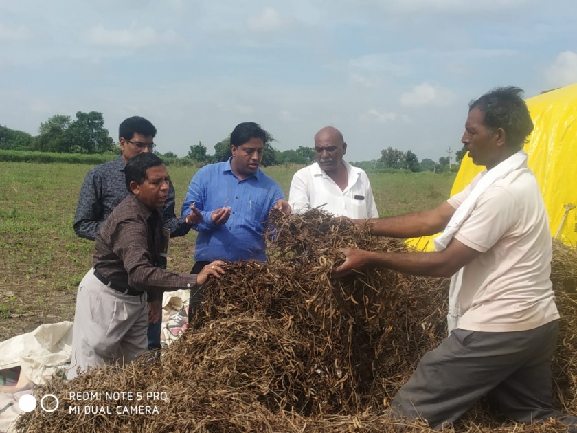 Officers visit villages and inspection crop damage | गावोगावी भेटी देवुन पिकनुकसानीची पाहणी