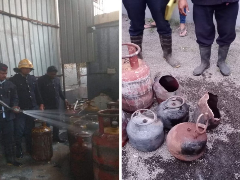 Explosion during gas agitation Two people were seriously injured | गॅसची अफरातफर करताना स्फोट; दोन जण गंभीर जखमी