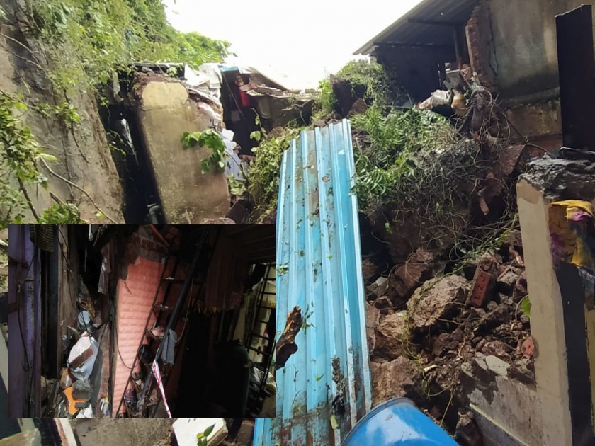 Mumbai Rain: Landslide in Mumbai's Chunabhatti area, damaging three houses, injuring two | Mumbai Rain: मुसळधार पावसामुळे मुंबईतील चुनाभट्टी परिसरात दरड कोसळली, तीन घरांचं नुकसान, दोघे जखमी 