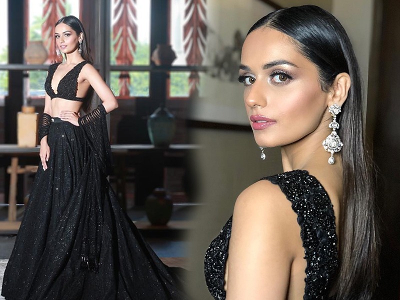 Tips from Miss World Manushi Chillar on how to wear black | मानुषी छिल्लरच्या ब्लॅक आउटफिट्समधील अदा; चाहते भलतेच फिदा!