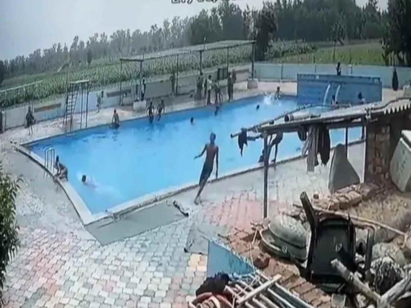 VIDEO 15 year old boy dies after getting out of swimming pool at Meerut | VIDEO: स्विमिंग पूलमधून बाहेर पडला अन् कोसळला; १५ वर्षीय मुलाचा रुग्णालयात नेण्यापूर्वीच मृत्यू