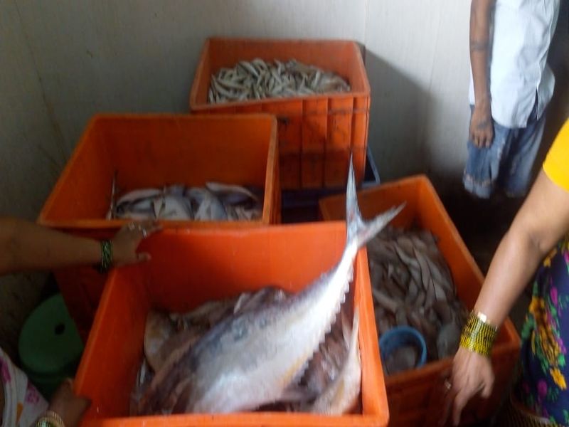 locals protest against imported fish in mapusa | Formalin In Fish : आयात मासळीचा म्हापशात विक्री करण्याचा डाव स्थानिकांनी हाणून पाडला 