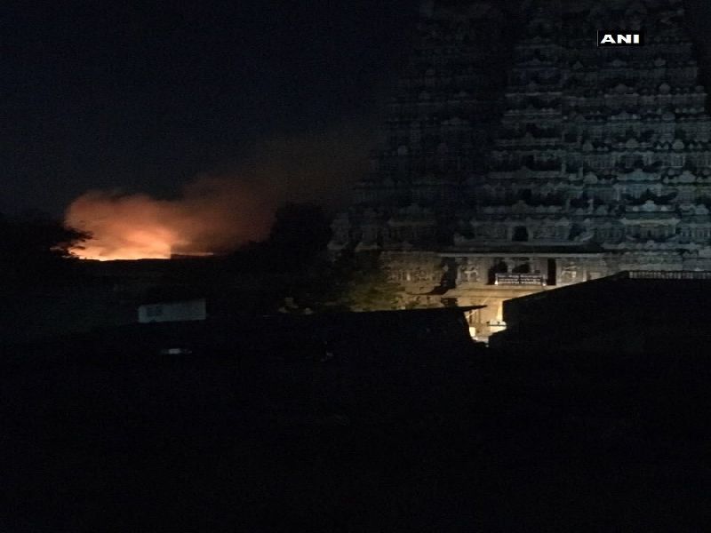 A fire in the historic Meenakshi Temple area in Madurai | मदुराई येथील एेतिहासिक मीनाक्षी मंदिर परिसरात आग