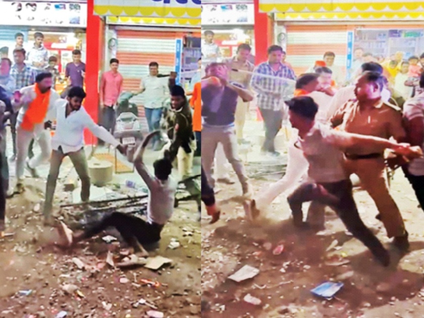 MLA of the Shinde group Shivsena Sanjay Gaikwad beat the youth in the procession, Video Viral | शिंदे गटाचे आ. संजय गायकवाड यांनी भर मिरवणुकीत युवकाला बेदम झोडपले