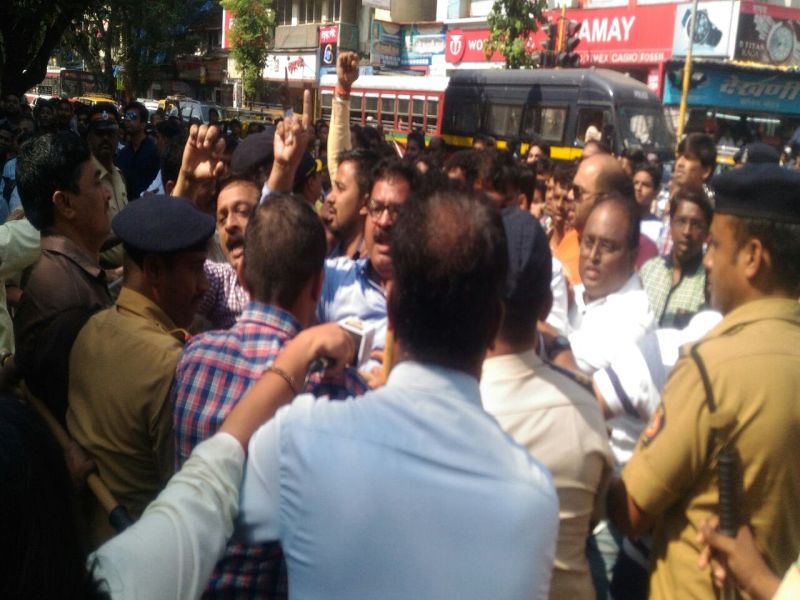 Congress-MNS activists Bhadale in Dadar | दादरमध्ये काँग्रेस-मनसेचे कार्यकर्ते भिडले