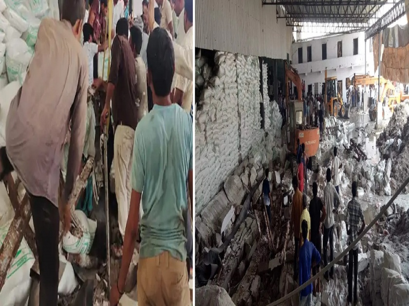 Horrific accident in Morabi district in Gujarat; 12 workers died and 18 seriously injured in factory wall collapse | गुजरातमध्ये भीषण दुर्घटना; कारखान्याची भिंत कोसळून 12 मजुरांचा, 18 गंभीर जखमी