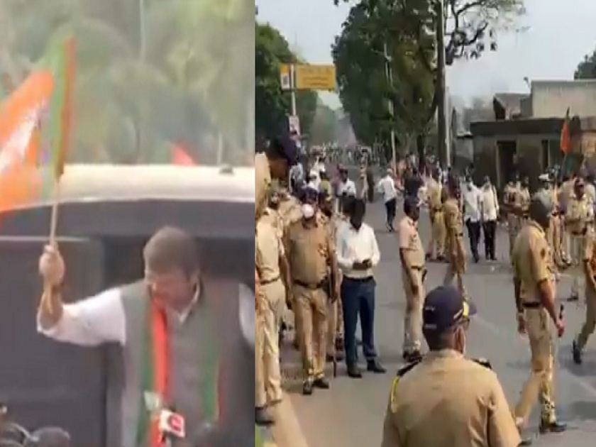 BJP Morcha: Devendra Fadanvis and other big BJP leaders arrested by Mumbai police, | BJP Morcha: भाजप नेत्यांना पोलिसांनी घेतले ताब्यात, कार्यकर्त्यांची जोरदार घोषणाबाजी