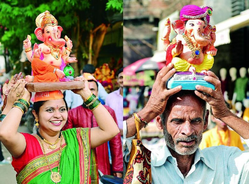 Ganesh Festival: Celebration of Ganesha's arrival took place | Ganesh Festival : भाविकांना लागली गणरायाच्या आगमनाची लगबग