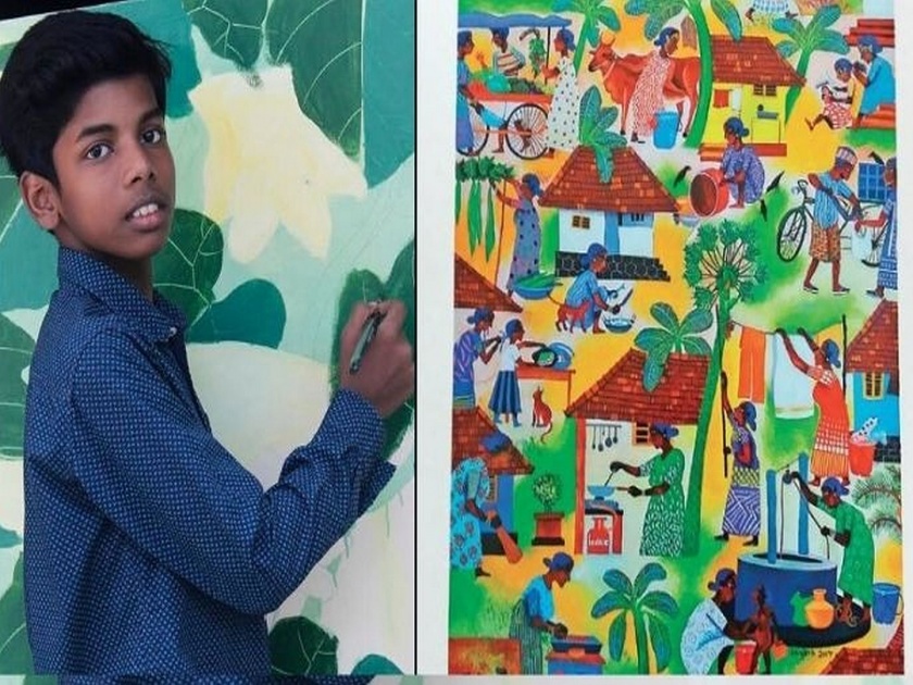 Painting by Kerala Class 9 Student's Selected As Cover Page Of 2020-21 Gender Budget Document | 'त्याने' आईसाठी काढलेली पेंटिंग आता देशभरात गाजणार; खासियत पाहून म्हणाल, वाह रे पठ्ठ्या!