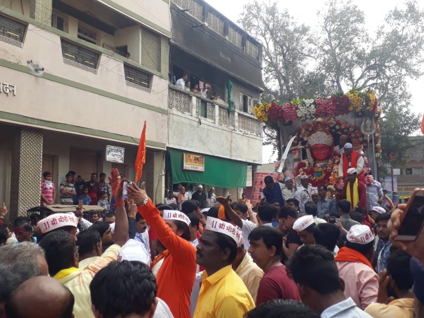 immersion rally of goddess in khamgaon | मोठी देवीला श्रध्देचा निरोप; ऐतिहासिक शांती महोत्सवाची सांगता