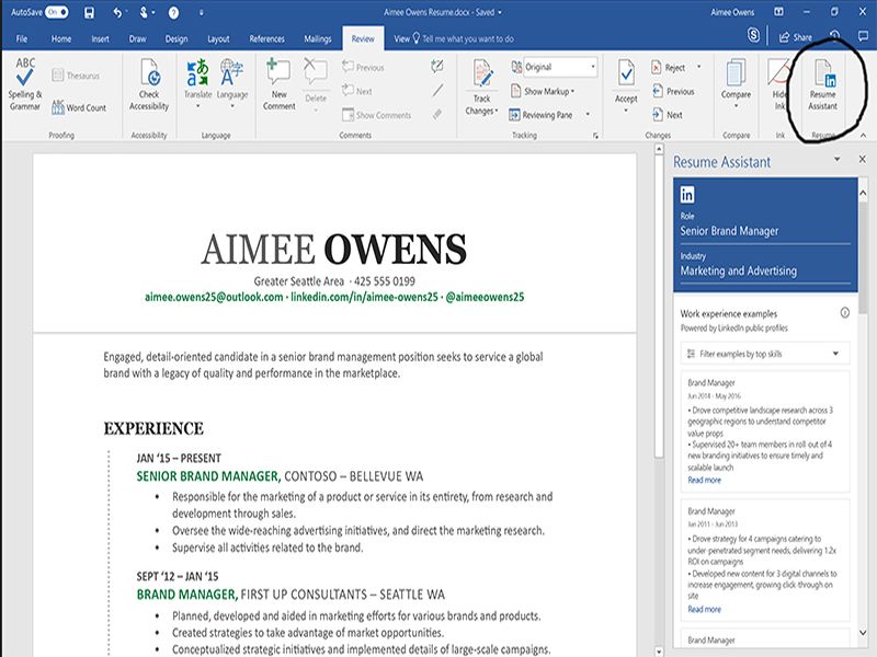 Resume Assistant feature in Microsoft Word | मायक्रोसॉफ्ट वर्डमध्ये रिझ्युमे असिस्टंटची सुविधा