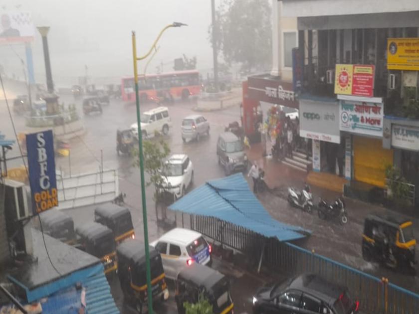 Heavy rain with gale force in Mumbai Dombivli Kalyan badlapur wind details | ठाणे, कल्याण-डोंबिवली, नवी मुंबईत आधी धुळीचं वादळ; मग धो-धो पाऊस