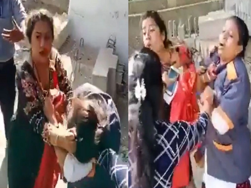 watch woman stopped for not wearing mask slaps bmc worker mumbai viral video maharashtra coronavirus | लज्जास्पद! मुंबईत मास्क घातलं नसल्यानं केली विचारणा; महिलेनं केली BMC कर्मचाऱ्याला मारहाण