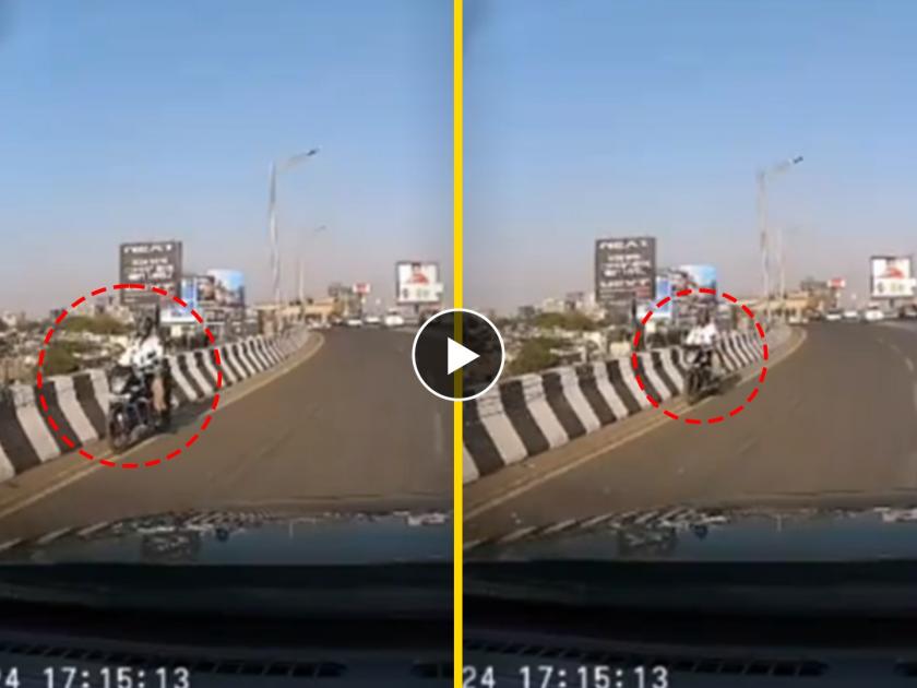 mumbai traffic cop entering the wrong side directly at bandra worli sea link video goes viral on social media  | मुंबईत वाहतूक पोलिसानेच मोडले नियम, उड्डाणपुलावर चुकीच्या दिशेने ड्रायव्हिंग; व्हिडिओ व्हायरल!