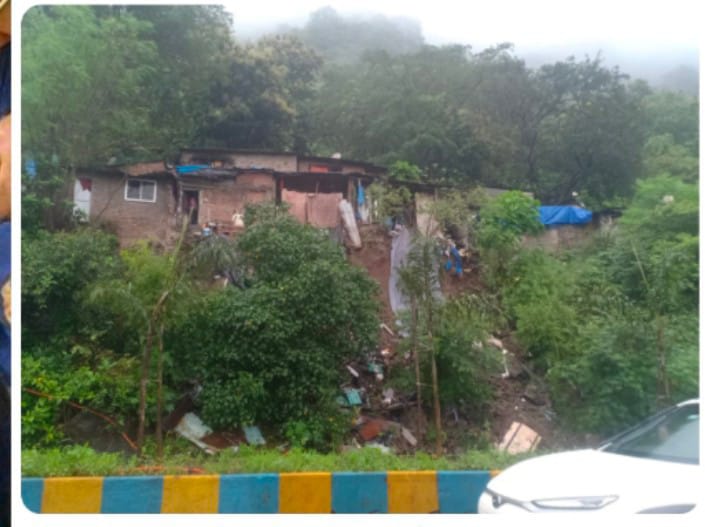 20 families were shifted to in mumbra | मुंब्र्यातील डोंगरावरील जमीन खचली; २० कुटुंबांना केले स्थलांतरीत