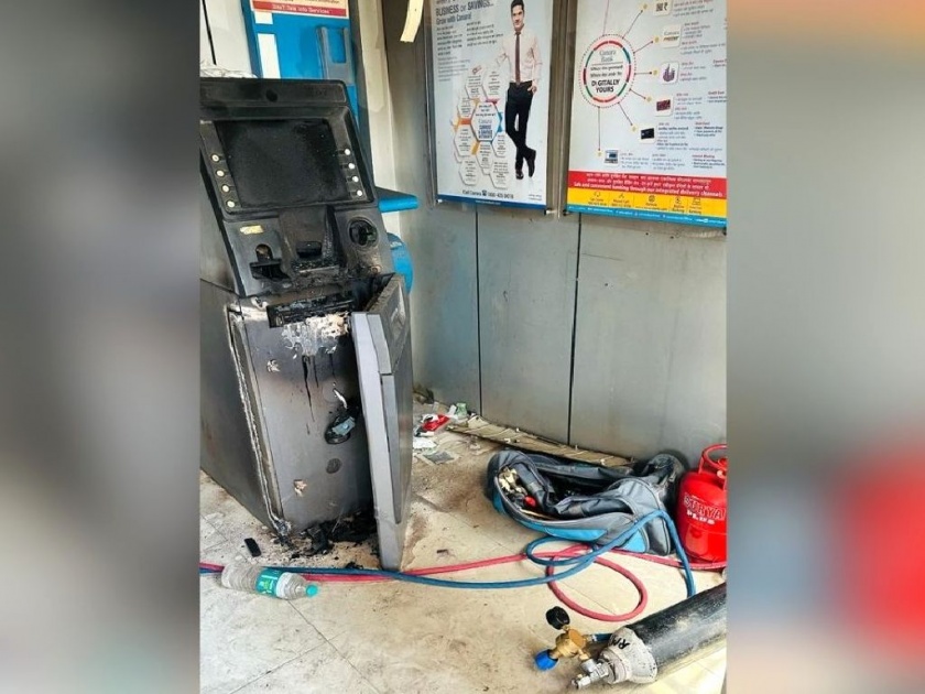 thieves tried to break the atm in jaripatka Nagpur through gas cutter | गॅसकटरने एटीएम फोडायला आले आग लागली अन्..
