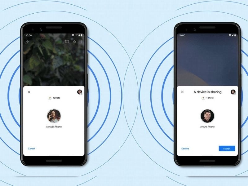 Nearby share file transfer android photos videos contacts between two android phones features  | कोणतेही अ‍ॅप डाउनलोड न करता दोन Android फोनमध्ये फाईल शेयर कशी करायची? जाणून घ्या प्रक्रिया 