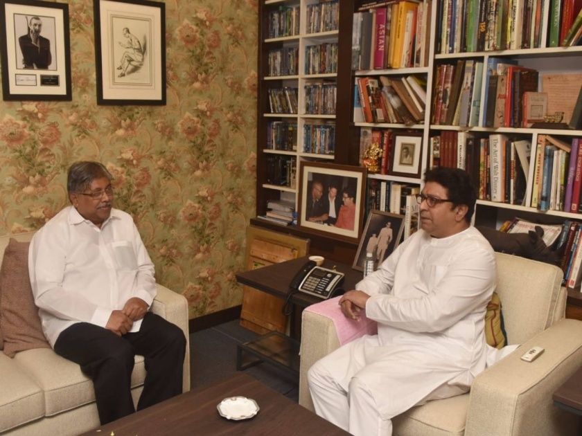 no discussion about alliance bjp leader chandrakant patil after meeting mns chief raj thackeray | भाजप-मनसे एकत्र येणार का? राज ठाकरेंच्या भेटीनंतर चंद्रकांत पाटील एकाच वाक्यात स्पष्ट बोलले
