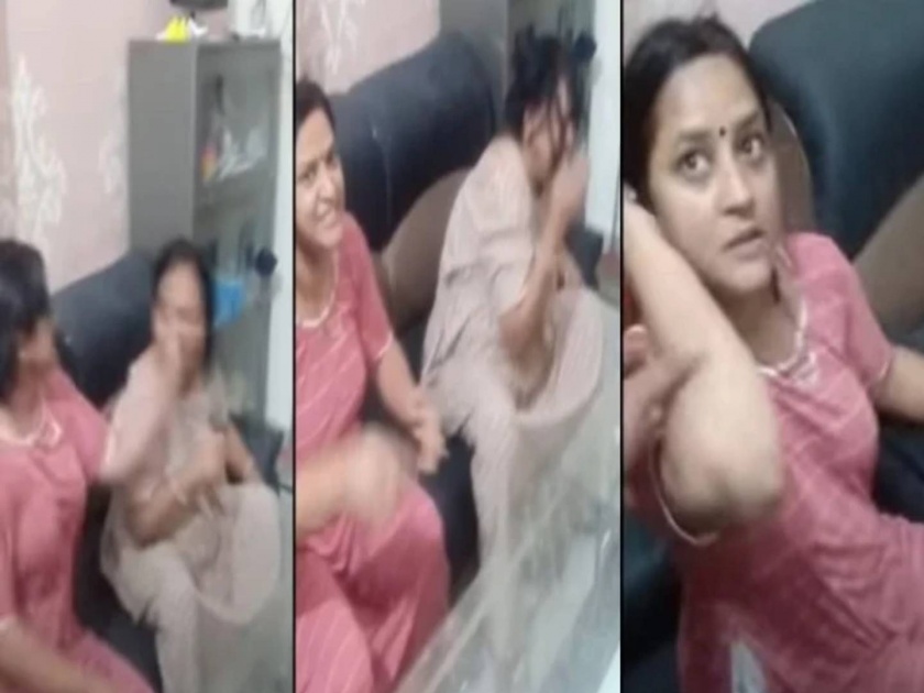 elderly woman brutally beaten by daughter in law video goes viral in gurugram | तू मला का मारलंस, आता मी हिला मारणार! निर्दयी सुनेनं सासूच्या कानशिलात लगावल्या