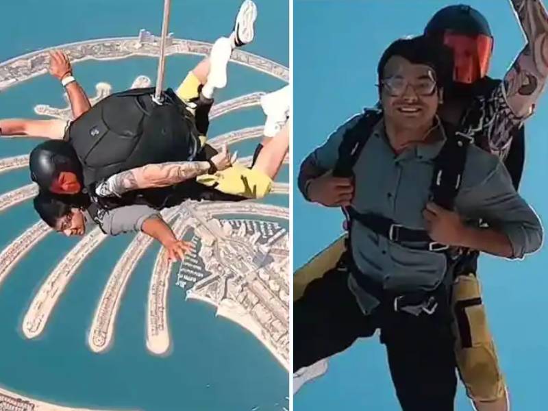 After vacation in Maldives Neeraj Chopra enjoys skydiving in Dubai watch video | Neeraj Chopra Skydiving: लय भारी! 'गोल्डन बॉय' नीरज चोप्रानं दुबईत केलं 'स्काय डायव्हिंग', पाहा Video