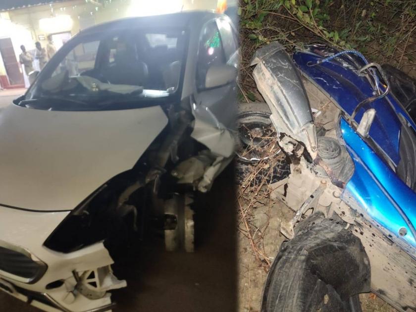 two injured after police inspector car hits two wheeler case registered in dahanu | डहाणूच्या पोलीस निरीक्षकानं दुचाकीस्वाराला उडवलं; तीन चाकांवर १५ किमी पळवली कार
