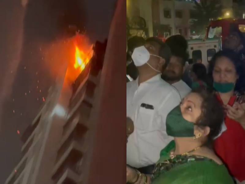breaking mumbai kandivali fire Hawsa Heritage building | BREAKING: मुंबईत कांदिवलीतील इमारतीत भीषण आग, अग्निशमन दल दाखल; महापौरही पोहोचल्या