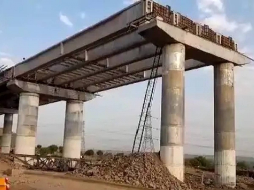 buldhana the girder of the bridge under construction collapsed the trailer got stuck under the 200 ton girder | Samruddhi Mahamarg: मोठी बातमी! समृद्धी महामार्गावर आणखी एक दुर्घटना, सिंदखेडराजाजवळ निर्माणाधीन पुलाचा गर्डर कोसळला