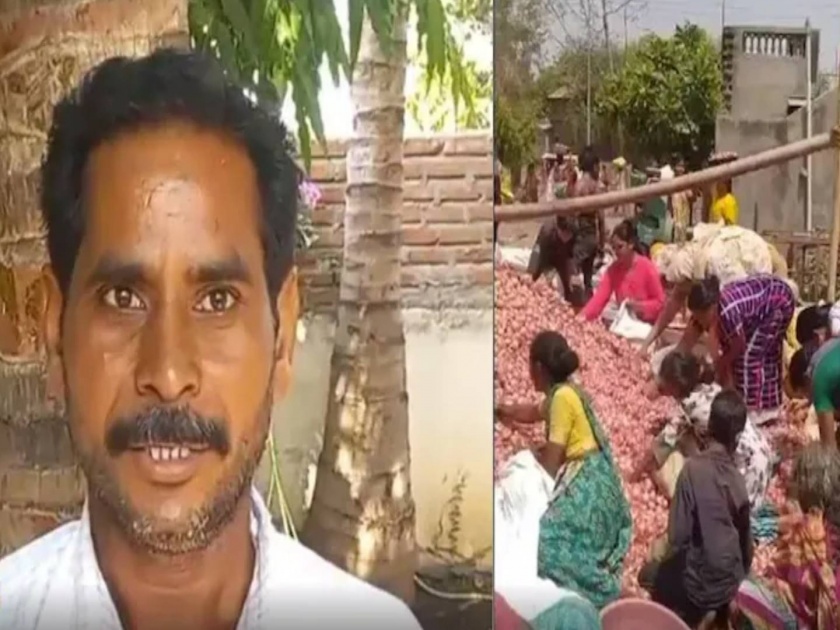 Farmer Distributed 2 Quintal Of Onions For Free In Buldhana | ...अन् शेतकऱ्यानं तब्बल २०० किलो कांदा फुकटात वाटला; लोकांची झुंबड उडाली
