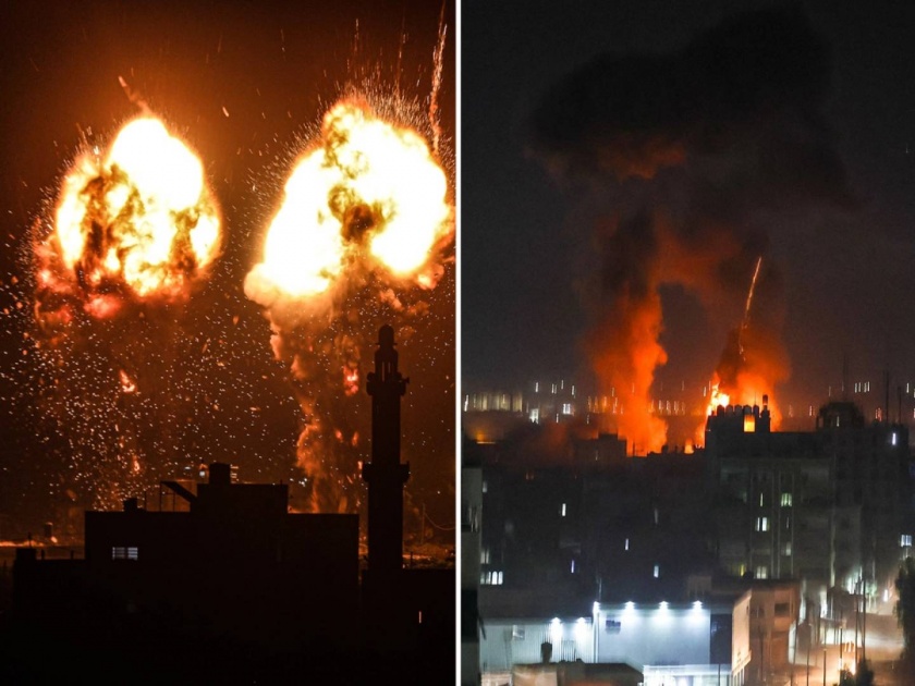 Israeli Air Force Launched Air Strikes On The Gaza Strip Early Wednesday | शस्त्रसंधी मोडीत काढत इस्राइलयाचा गाझावर पुन्हा एअरस्ट्राईक; उंच इमारती लक्ष्य, मोठं नुकसान