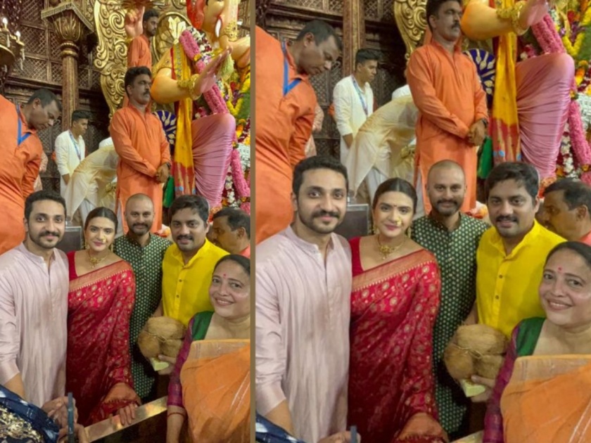 The lead actors in Sun Marathi serials visits Lalbaghcha Raja | सन मराठीच्या मालिकांमधील मुख्य कलाकार लालबागच्या राजाच्या चरणी 