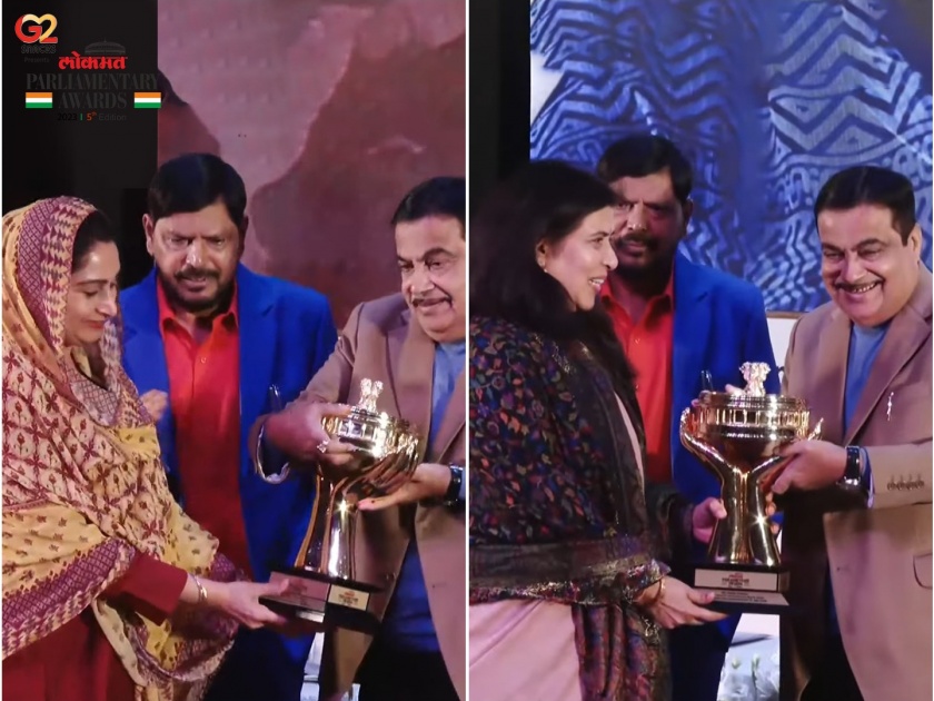 Lokmat Parliamentary Awards 2023 Akali Dal Party's Lok Sabha MP Harsimrat Kaur Badal and BJP's Rajya Sabha MP Saroj Pandey awarded Best Woman Parliamentarian  | Lokmat Parliamentary Awards 2023: हरसिमरत कौर बादल आणि सरोज पांडे यांना सर्वोत्कृष्ट महिला संसदपटू पुरस्कार