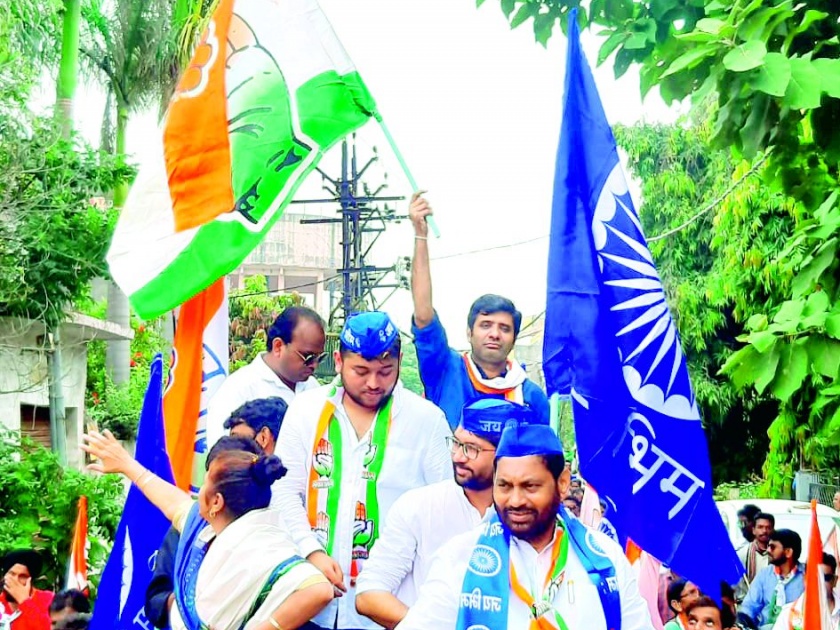 Maharashtra Assembly Election 2019: Bike rally organized by Nitin Raut | Maharashtra Assembly Election 2019 : नितीन राऊत यांनी काढली बाईक रॅली 