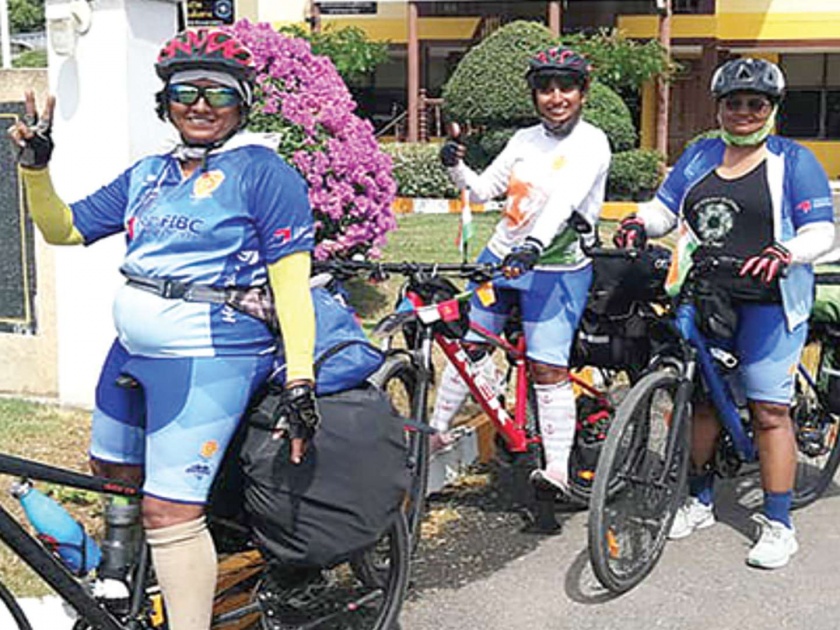 Three-country bicycle tours for the environment; Cyclist Vandana Bhavsar's bravery | पर्यावरणासाठी तीन देशांचा सायकल प्रवास; सायकलपटू वंदना भावसारचा पराक्रम