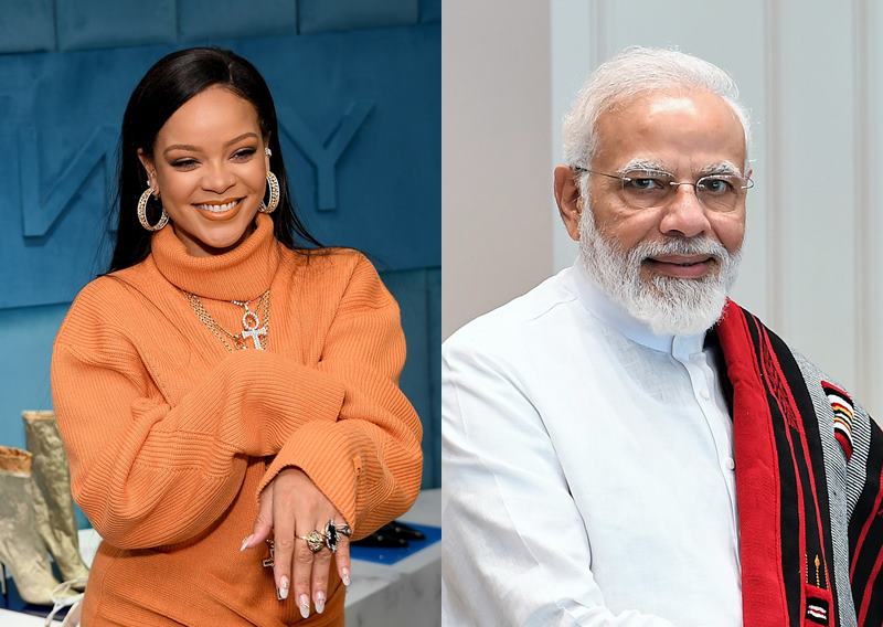 Rihanna tweets in support of farmers 'one step ahead' of narendra Modi on Twitter | शेतकऱ्यांच्या समर्थनार्थ ट्विट करणारी 'रिहाना' ट्विटरवर मोदींपेक्षा 'एक पाऊल पुढे'