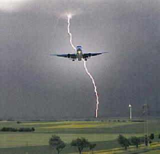 Lightning crashed on passenger plane | प्रवासी विमानावर वीज कोसळली