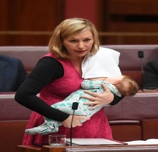 Larry's speech in the Parliament of breastfeeding for the baby | बाळाला स्तनपान देत लॅरीसा यांचं संसदेत भाषण