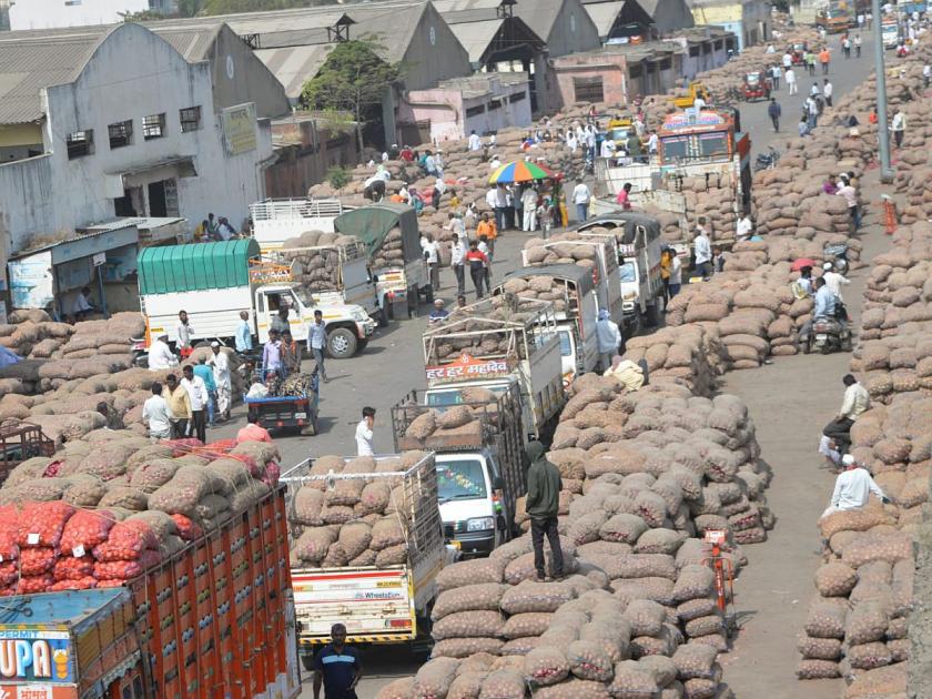 Solapur: Onion does not get price, still 800 trucks arrive in Solapur | Solapur: कांद्याला दर मिळेना, तरीही सोलापुरात ८०० ट्रक आवक