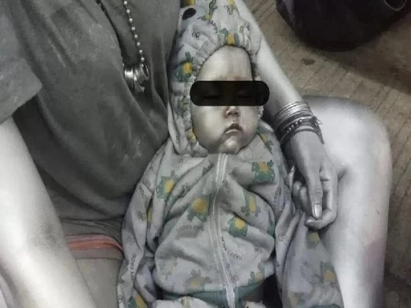 Indonesian mother gave her baby to rent to beggars and painted body with silver color to make him | अवघ्या १०० रुपयांसाठी आईचं चिमुकल्यासोबत निर्दयी कृत्य; घटना वाचून धक्काच बसेल
