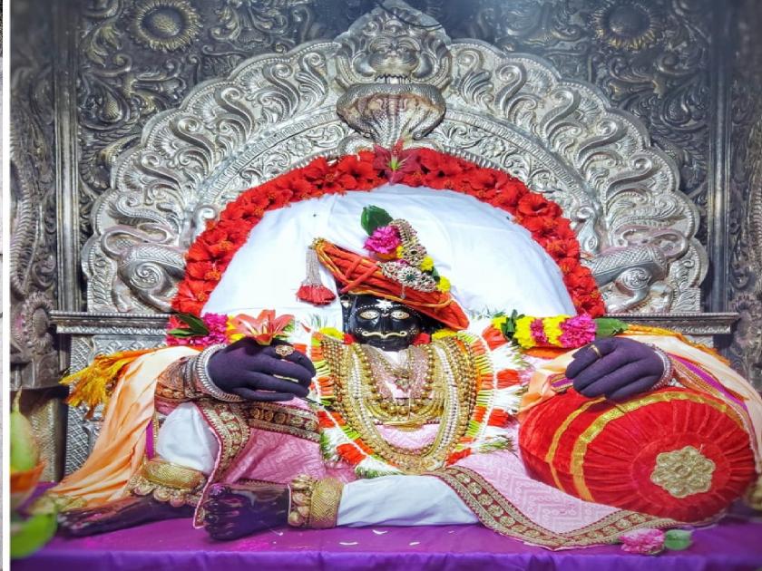 Jotiba turban Sardari sit Mahapuja on the occasion of Diwali Padwa | दिवाळी पाडव्यानिमित्त जोतिबाची पगडी सरदारी बैठी महापुजा, दर्शनासाठी भाविकांची गर्दी