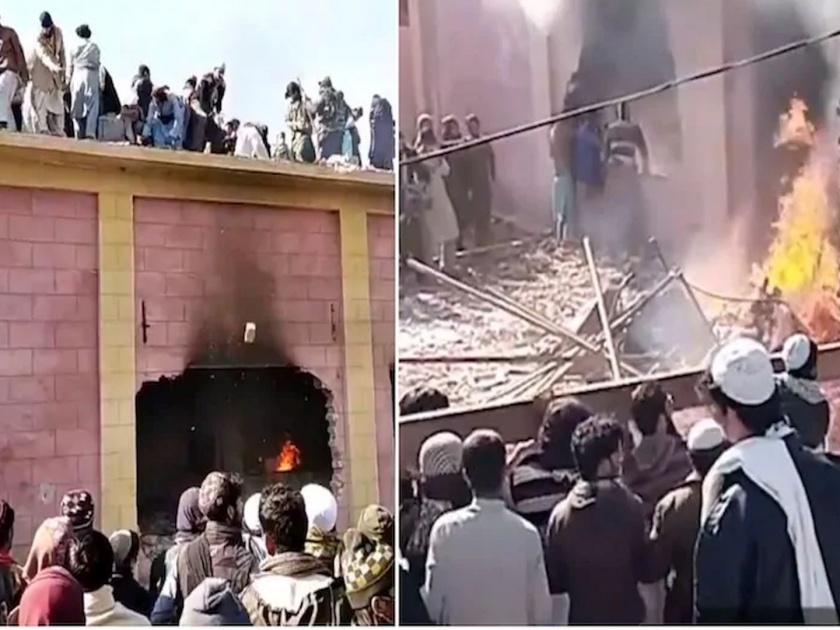 Angry mob vandalises Hindu temple sets it ablaze in Pakistans Khyber Pakhtunkhwa | पाकिस्तानात जमावाकडून हिंदू मंदिराची तोडफोड, जाळपोळ; जुना ढाचा उद्ध्वस्त