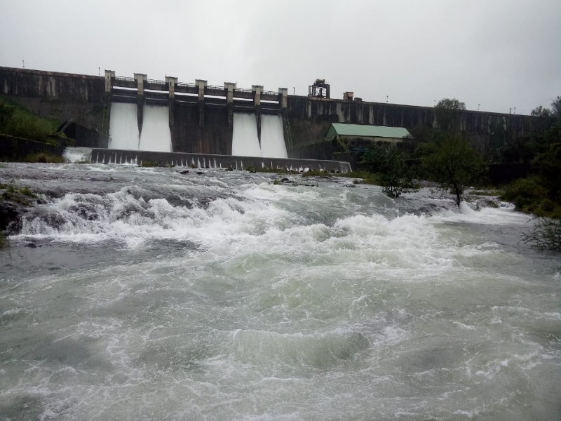 pawna dam Water flowing in the river | पवना धरण शंभर टक्के भरले, विसर्ग वाढविला