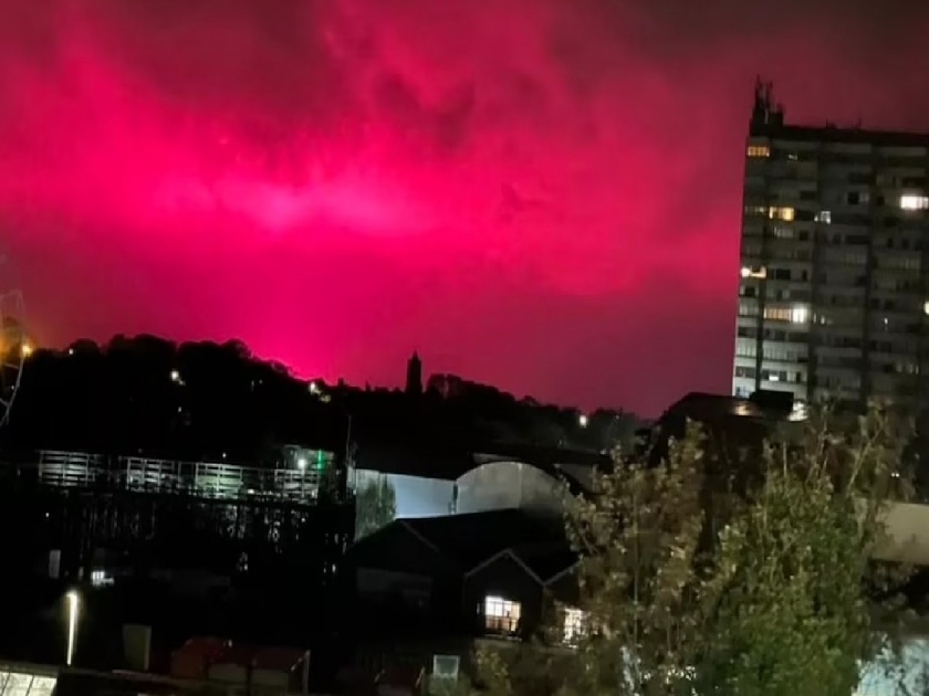 bright-pink-glow-appears-in-uk-kent-skies-photo-went-viral | 'पृथ्वी नष्ट होणार की, एलियन्सचा हल्ला', अचानक आकाशात गुलाबी रंग पसरला; लोक घाबरले...