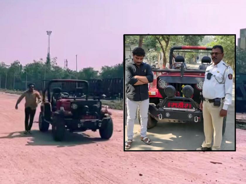 'Stunts' in a moving jeep in Nagpur; incident came to light due to the 'reel' on 'Instagram', case registered | अजनीत चालत्या जीपमधून खाली उतरत ‘स्टंटबाजी’; अतिहुशारी पडली महागात 